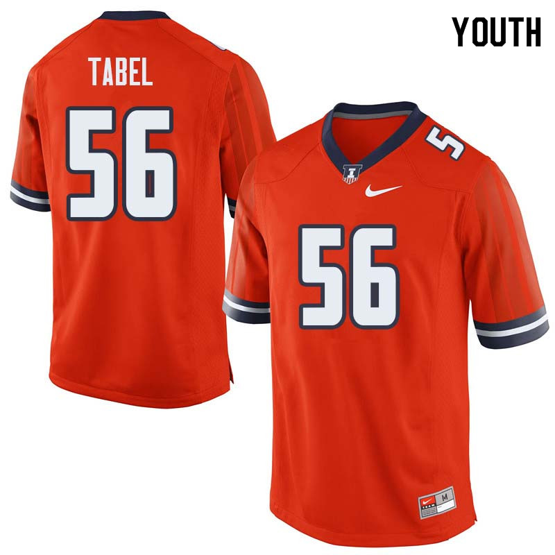 Youth #56 Ethan Tabel Illinois Fighting Illini College Football Jerseys Sale-Orange